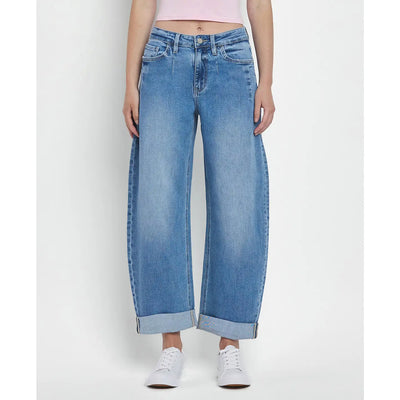 Vervet Double Cuff Barrel Jeans