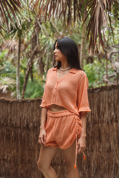 Z&L Orange Mesh Coverup Set