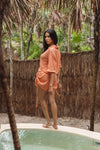 Z&L Orange Mesh Coverup Set
