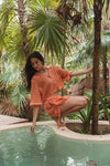 Z&L Orange Mesh Coverup Set