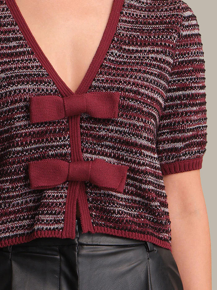 525 America Marbled Bow Sweater