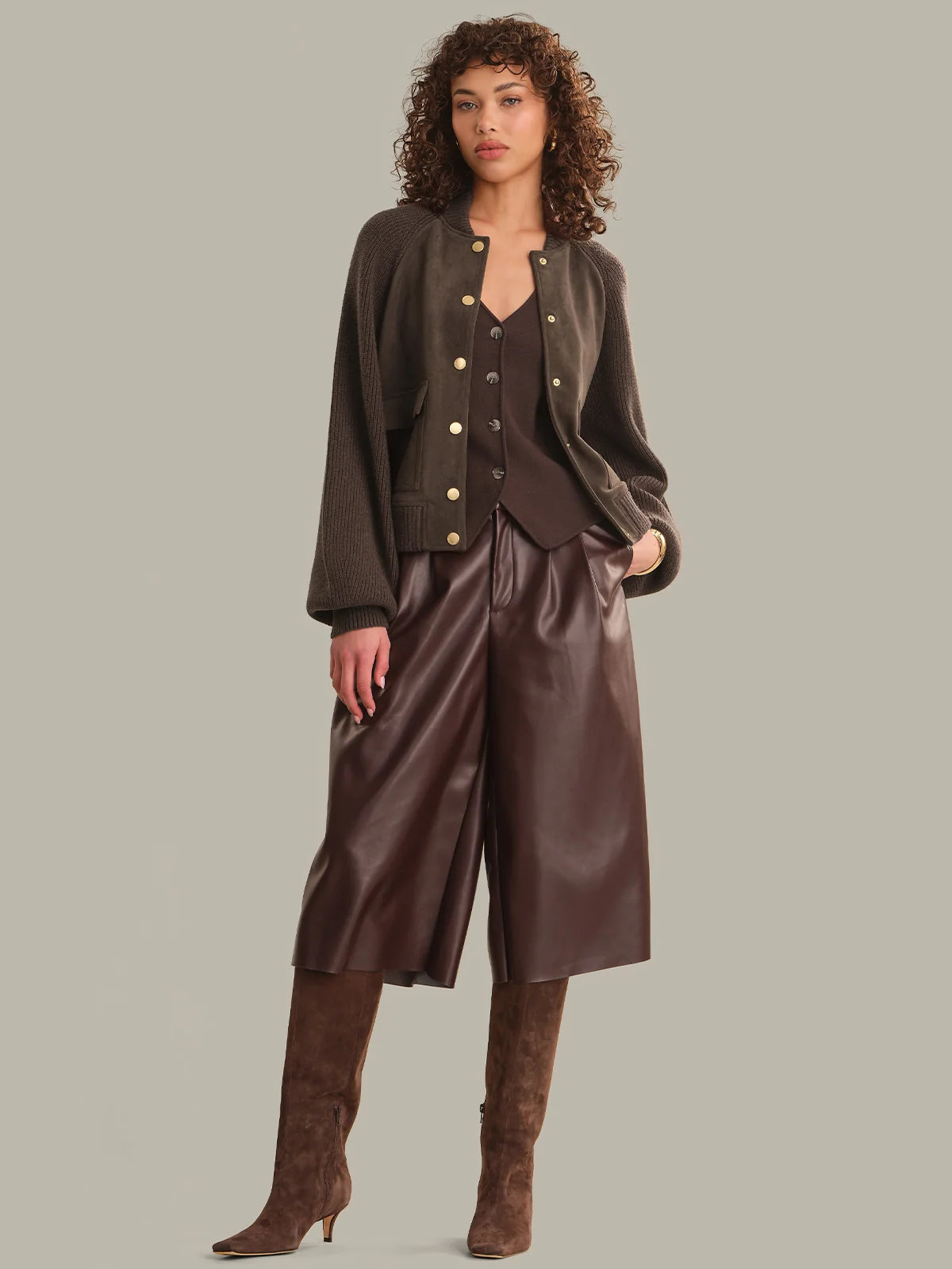 Josephine Mixed Media Bomber