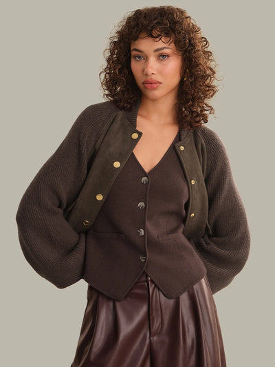 Josephine Mixed Media Bomber