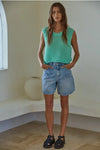 Mint Green Open Knit Tank-LARGE ONLY