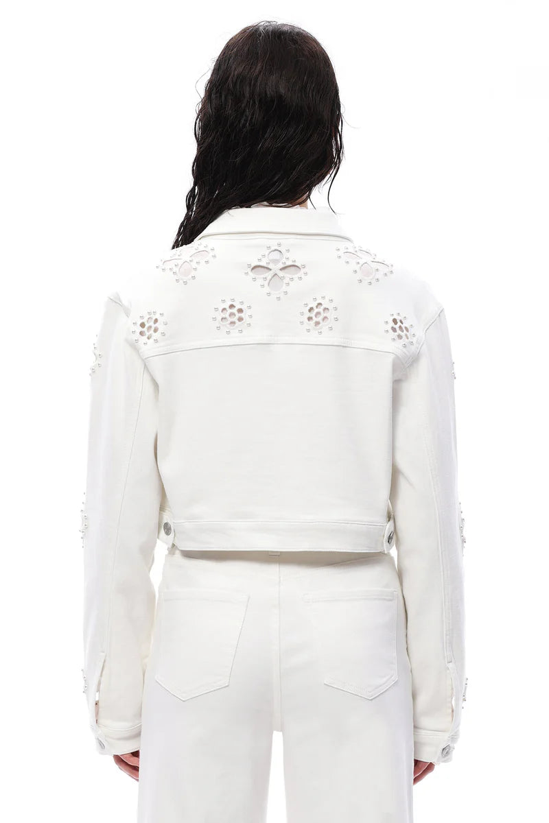 Bayeas Cropped Pearl Floral Jacket