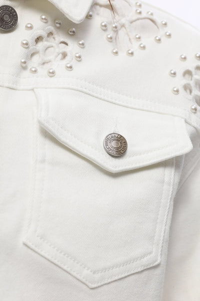 Bayeas Cropped Pearl Floral Jacket
