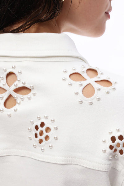 Bayeas Cropped Pearl Floral Jacket
