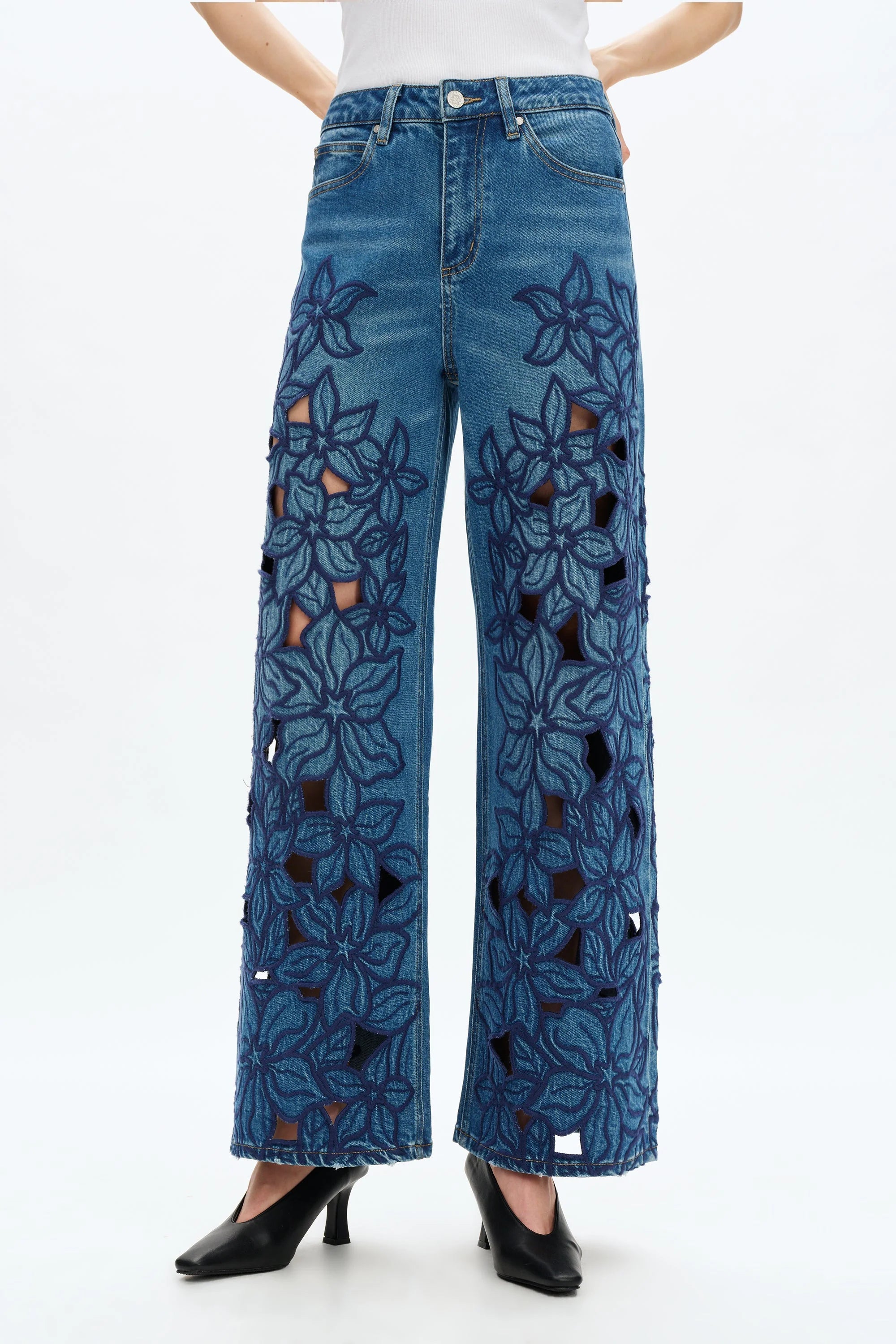 Bayeas High Rise Woven Dark Denim-LAST PAIR 28