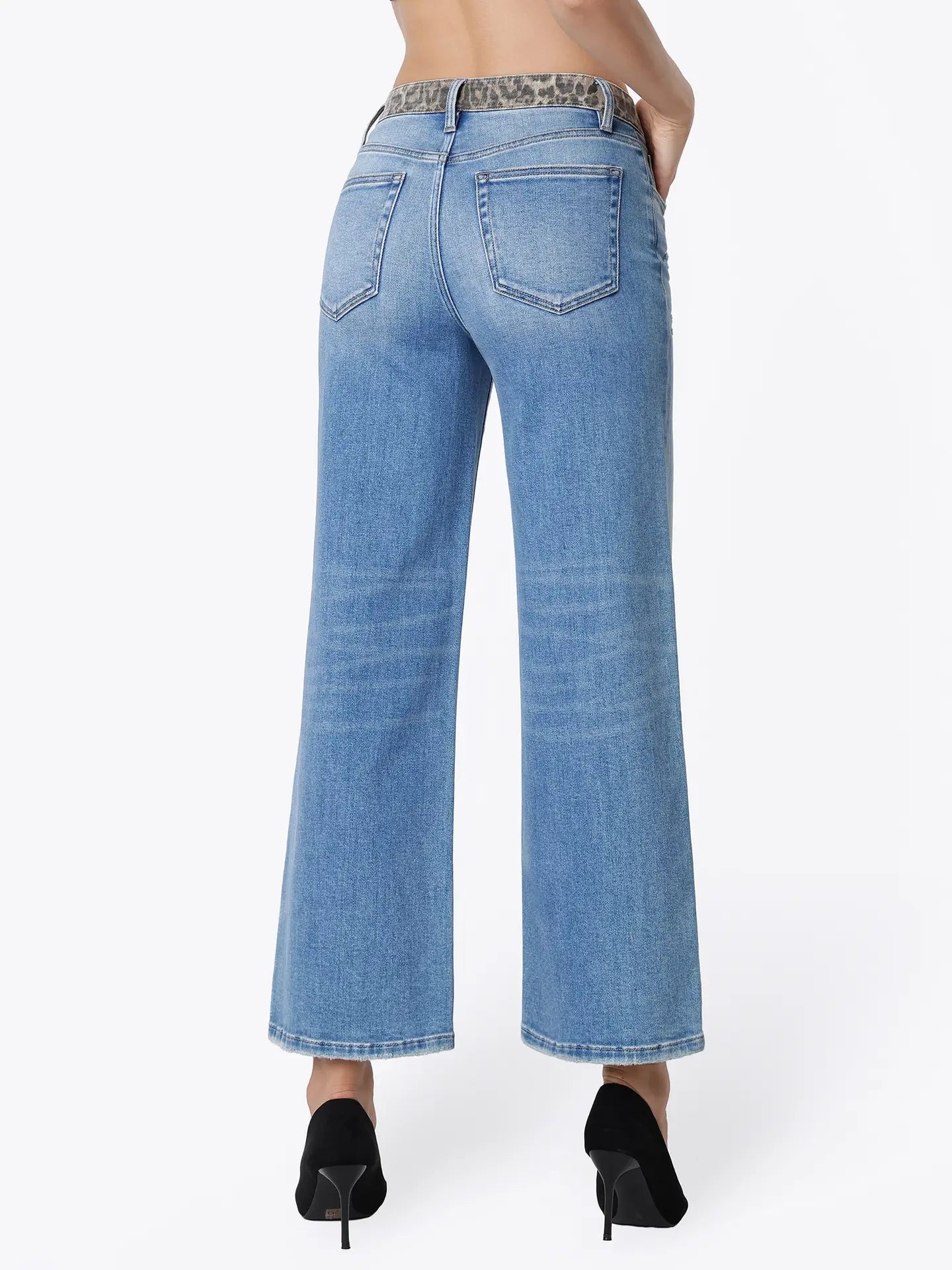 Vervet High Rise Leopard Waist Jeans