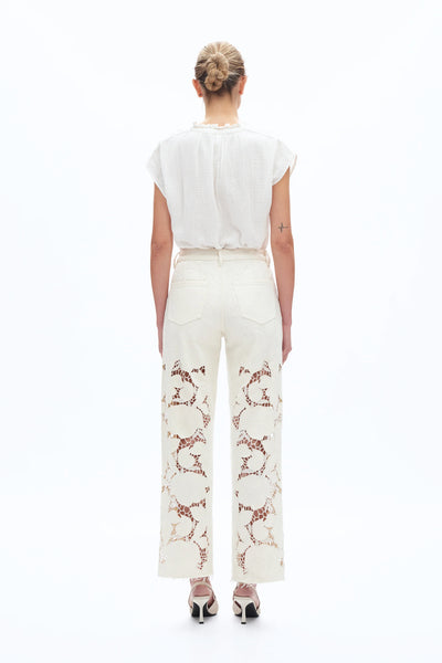 Bayeas Ivory Embroidered Denim-LAST PAIR- 25 ONLY