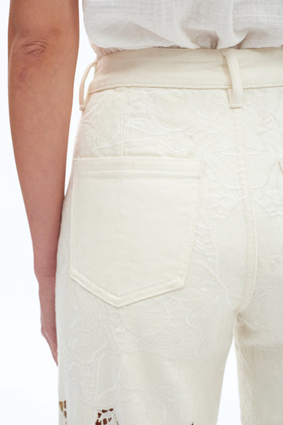 Bayeas Ivory Embroidered Denim-LAST PAIR- 25 ONLY