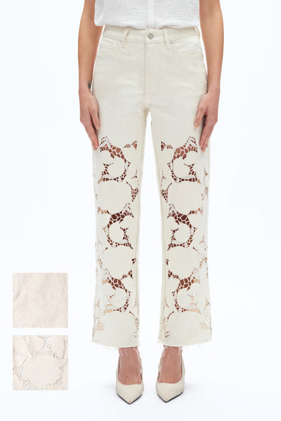Bayeas Ivory Embroidered Denim-LAST PAIR- 25 ONLY