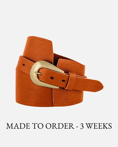Amsterdam Heritage Brown Leather Wide Belt