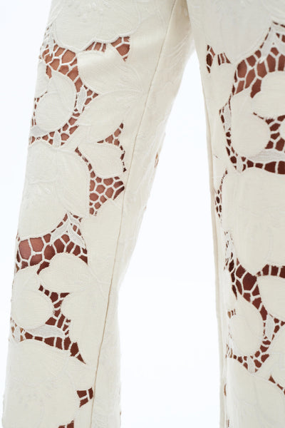 Bayeas Ivory Embroidered Denim-LAST PAIR- 25 ONLY