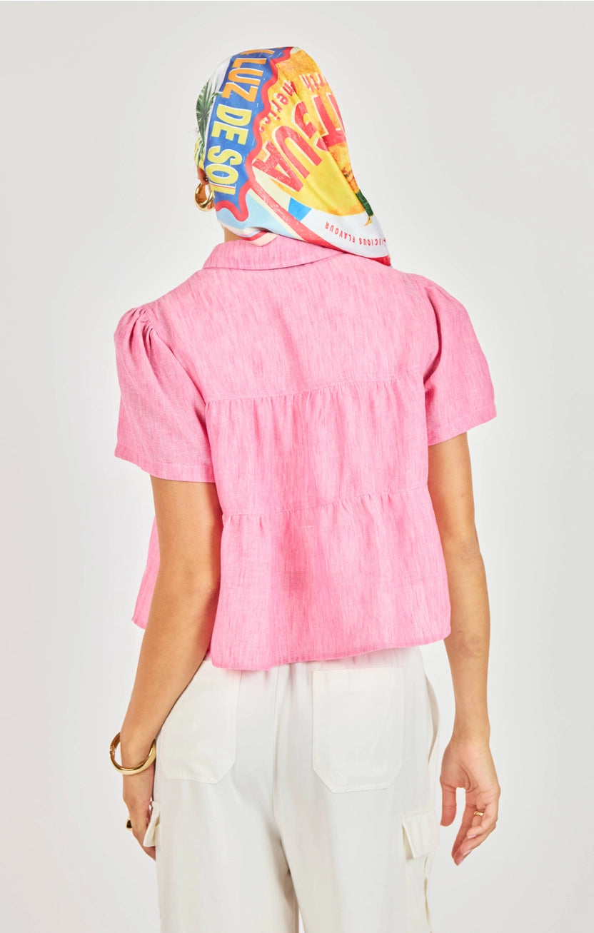 Sadie and Sage Tiered Pink Shirt