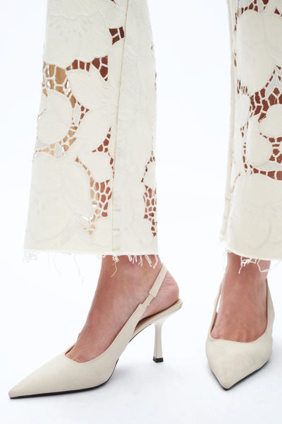 Bayeas Ivory Embroidered Denim-LAST PAIR- 25 ONLY