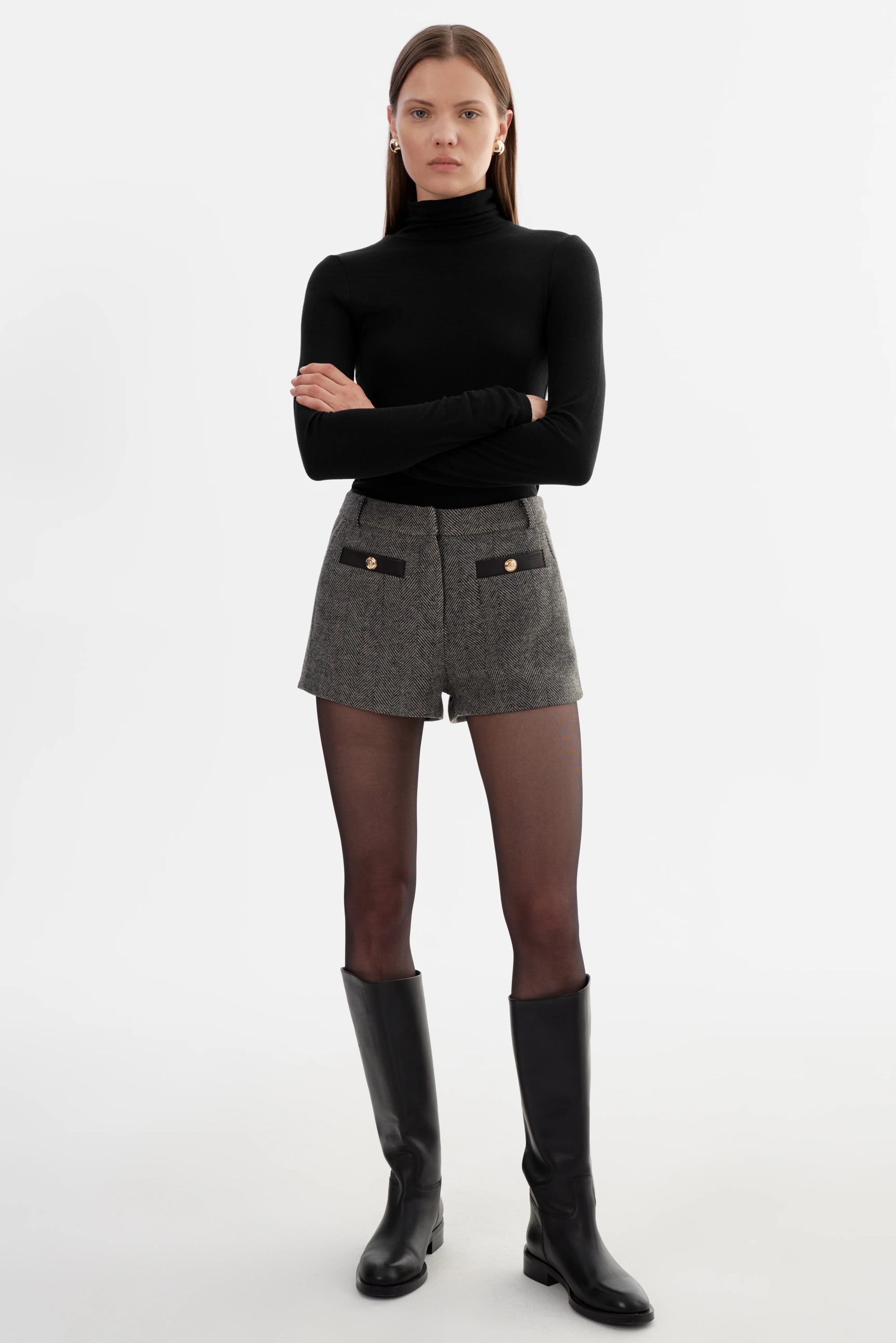 Lamarque Amrita Herringbone Shorts