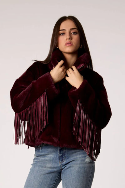 Blue Revival Merlot Faux Fur with FRINGE!