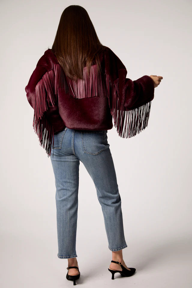 Blue Revival Merlot Faux Fur with FRINGE!