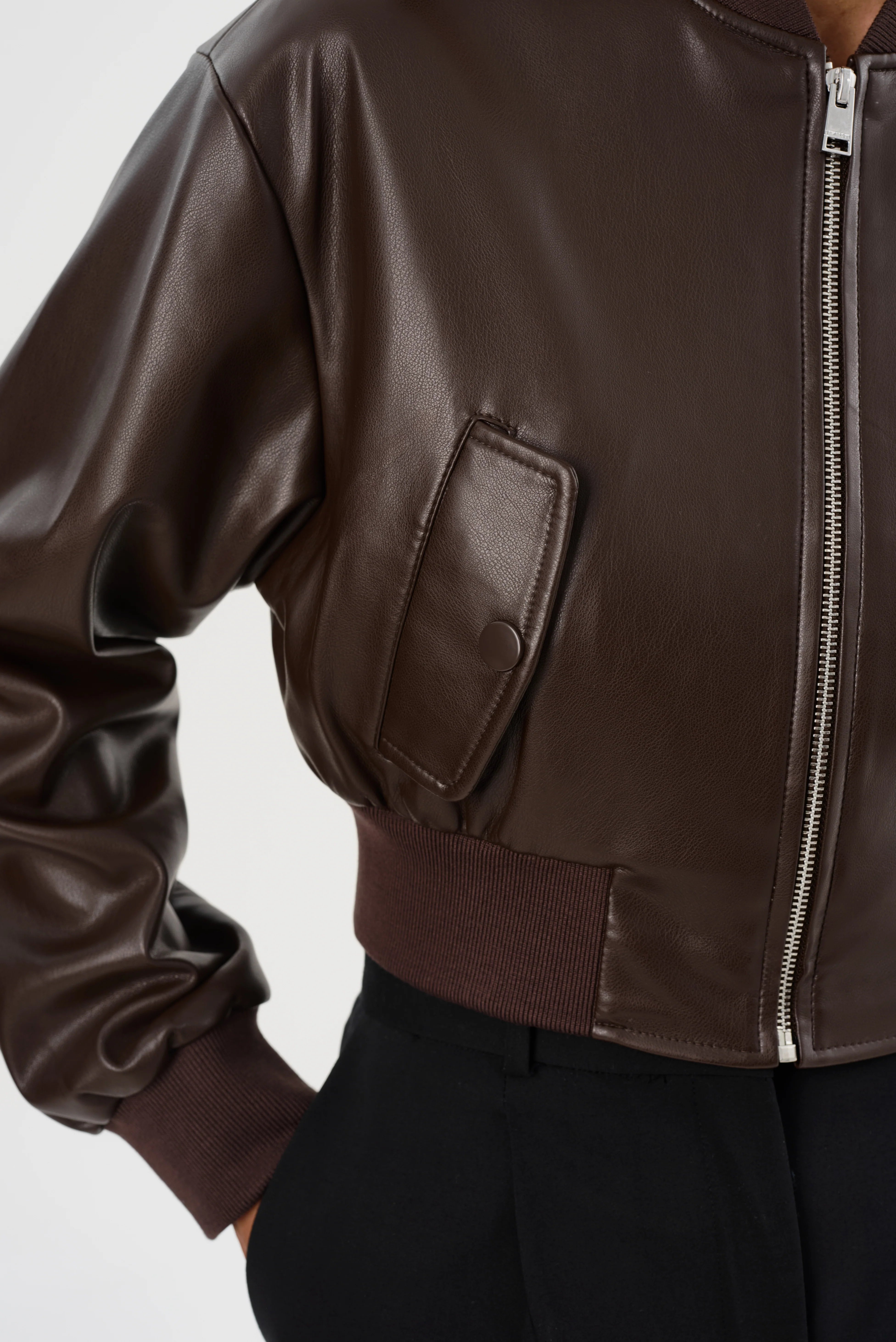 LaMarque Evelin Faux Leather Cropped Jacket