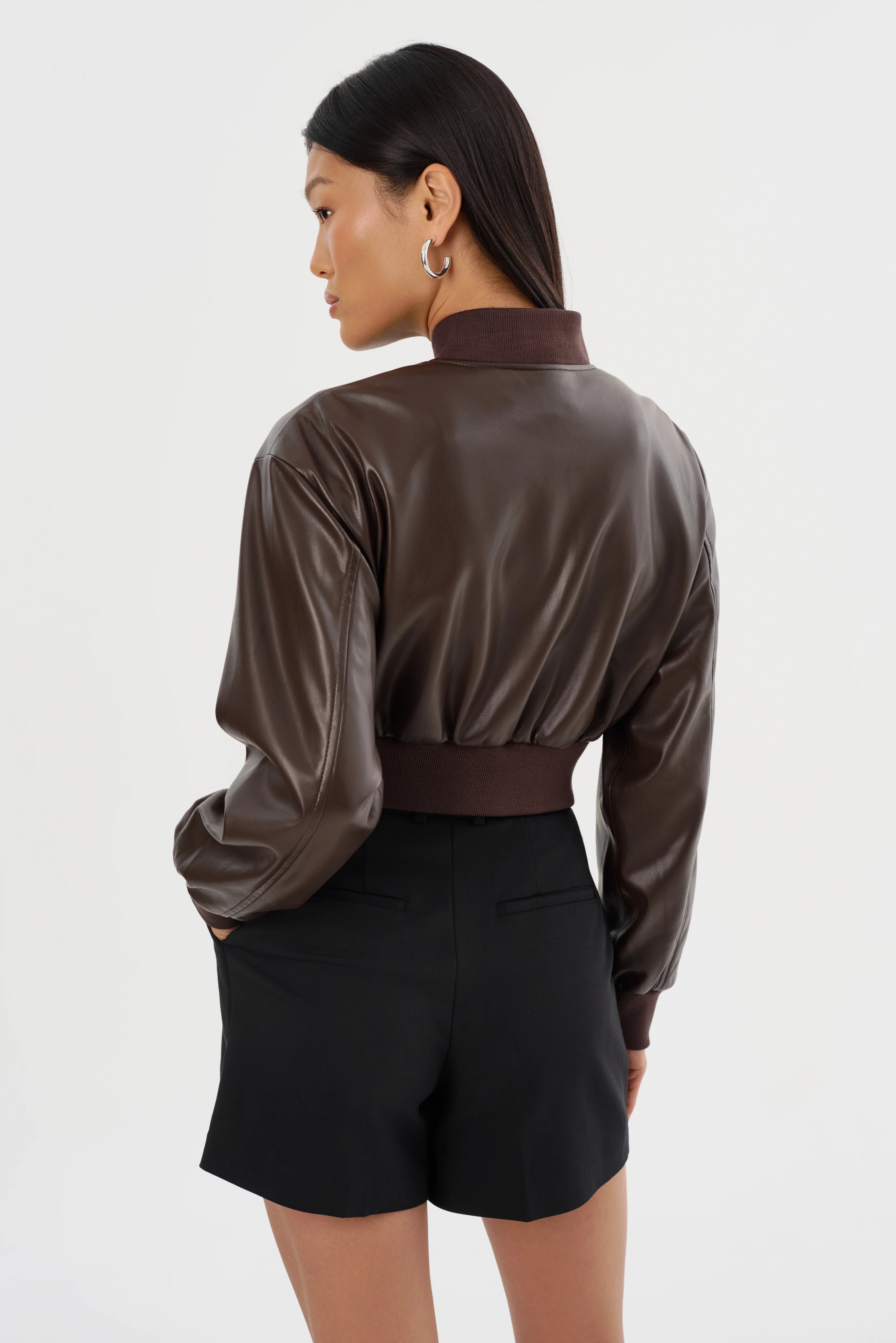 LaMarque Evelin Faux Leather Cropped Jacket