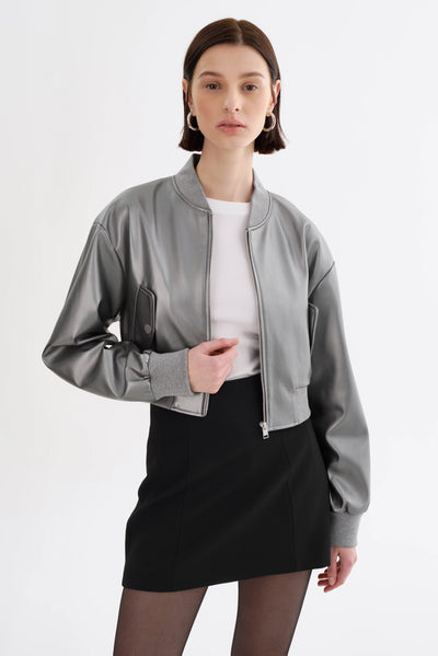 Lamarque Faux Leather Bomber-XS ONLY