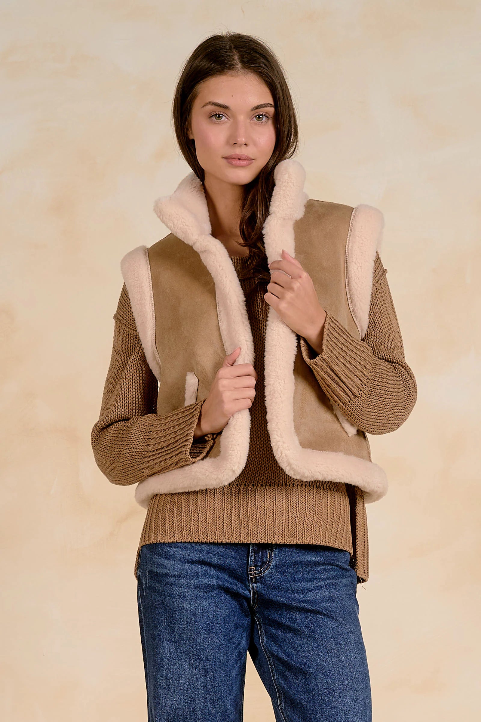Elan REVERSIBLE Shearling Vest