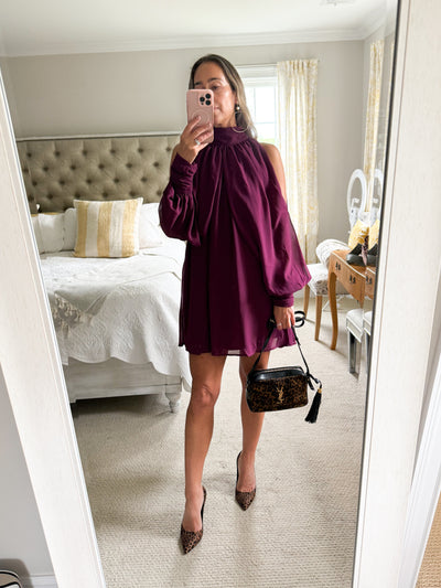 Fall Cold Shoulder Mini Dress