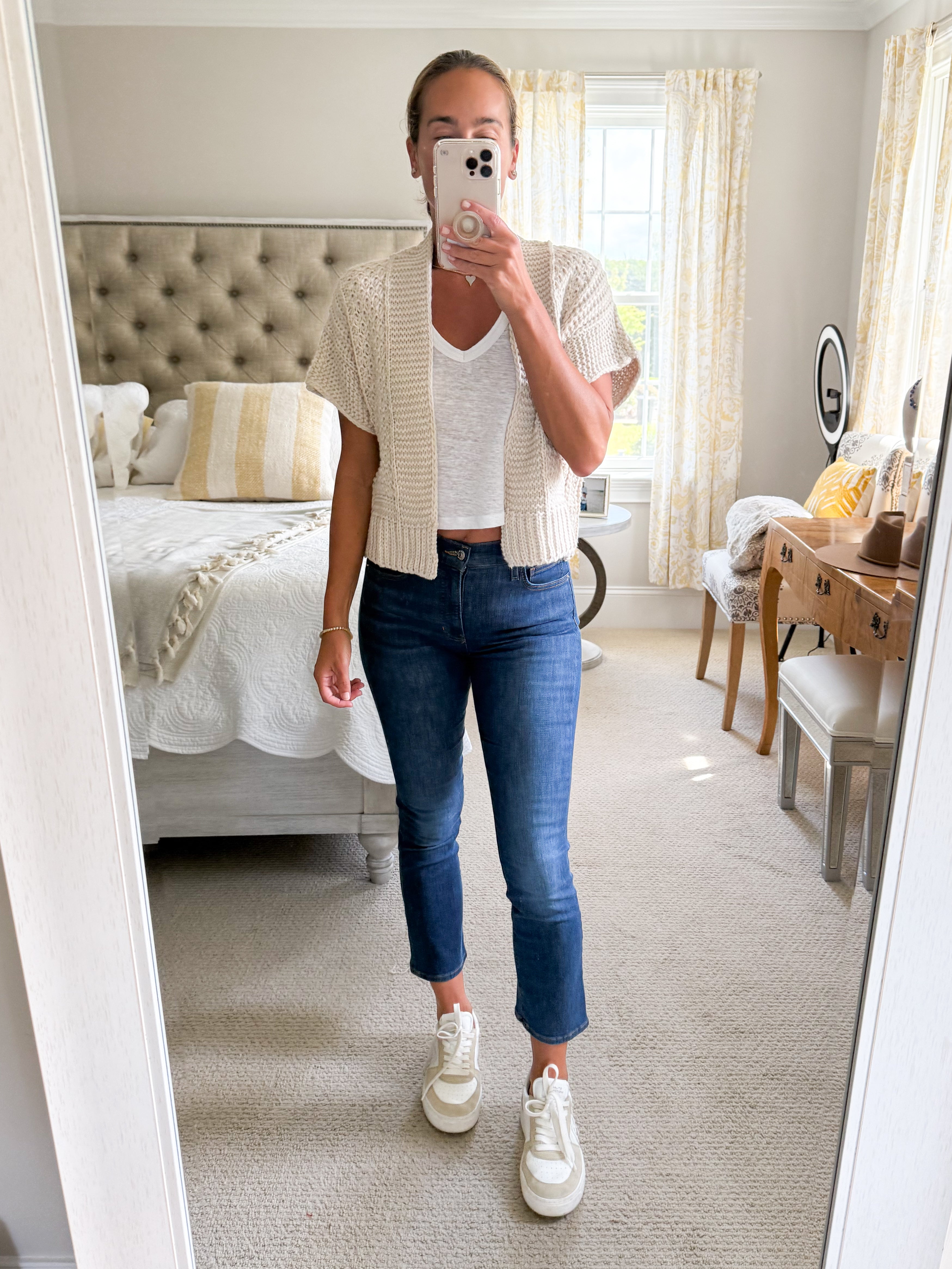 Tan Astrid Short Sleeve Cardigan