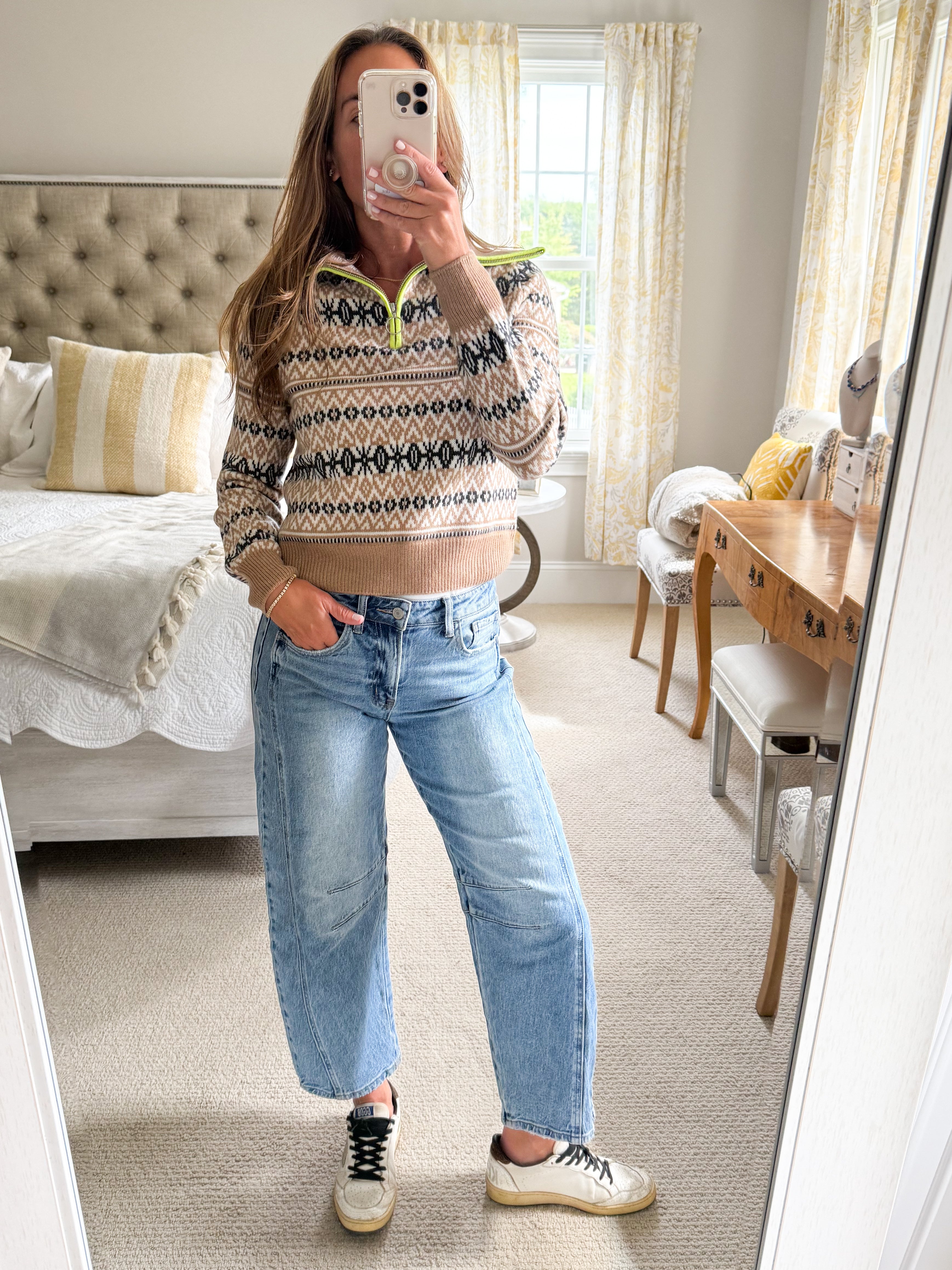 FAIR ISLE CASHMERE ZIP-XS ONLY