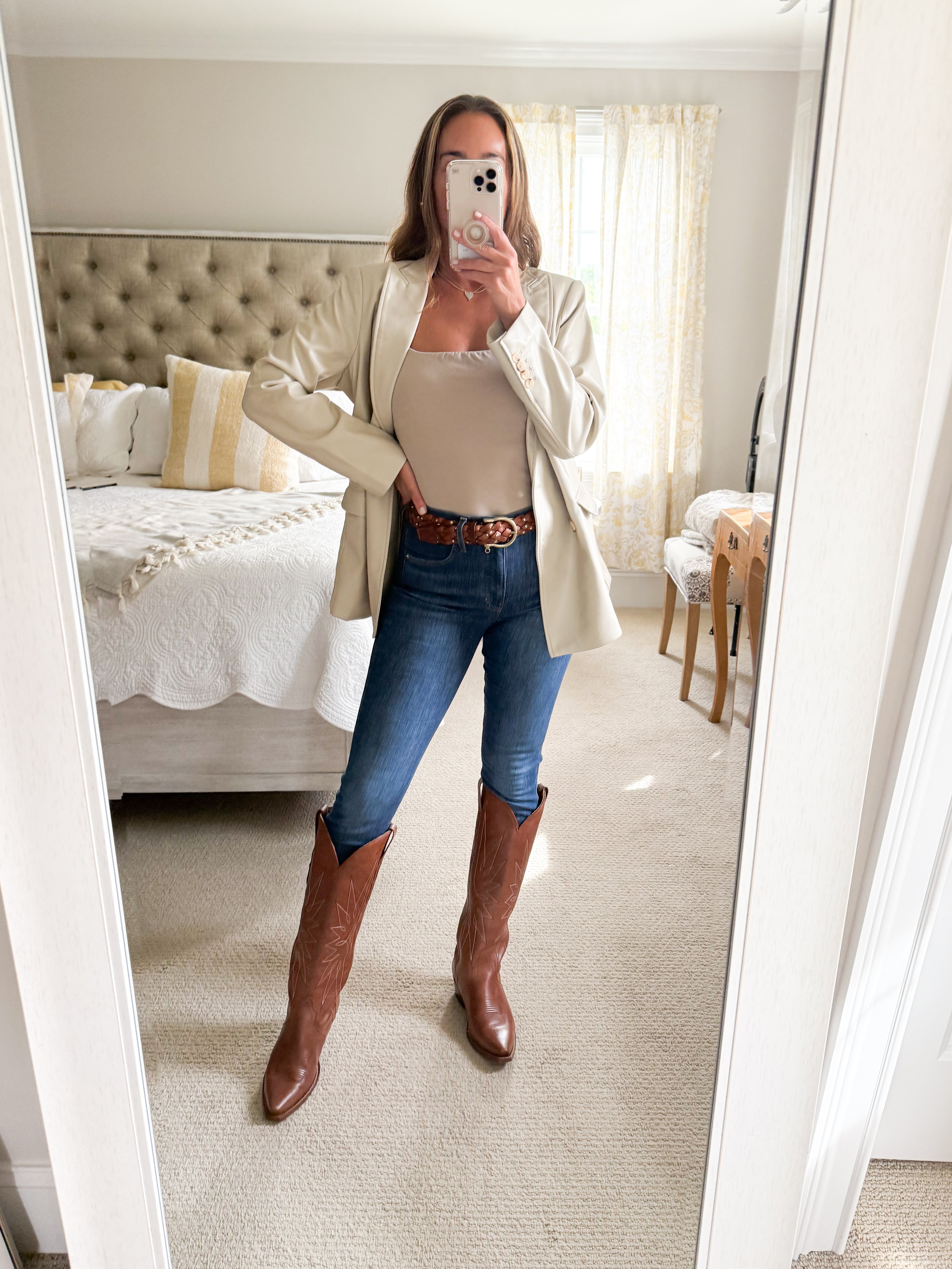 UNREAL FAUX LEATHER BOYFRIEND BLAZER