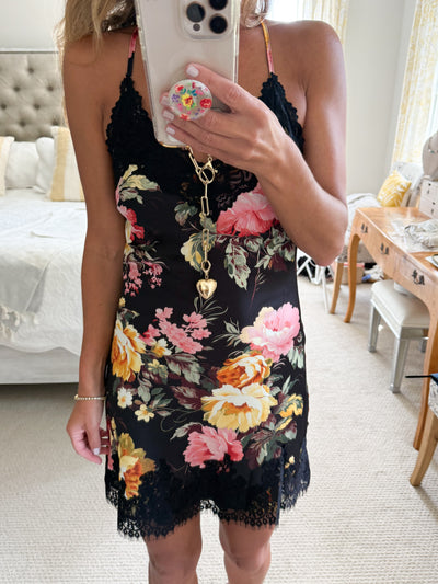 Floral Lace Slip Dress