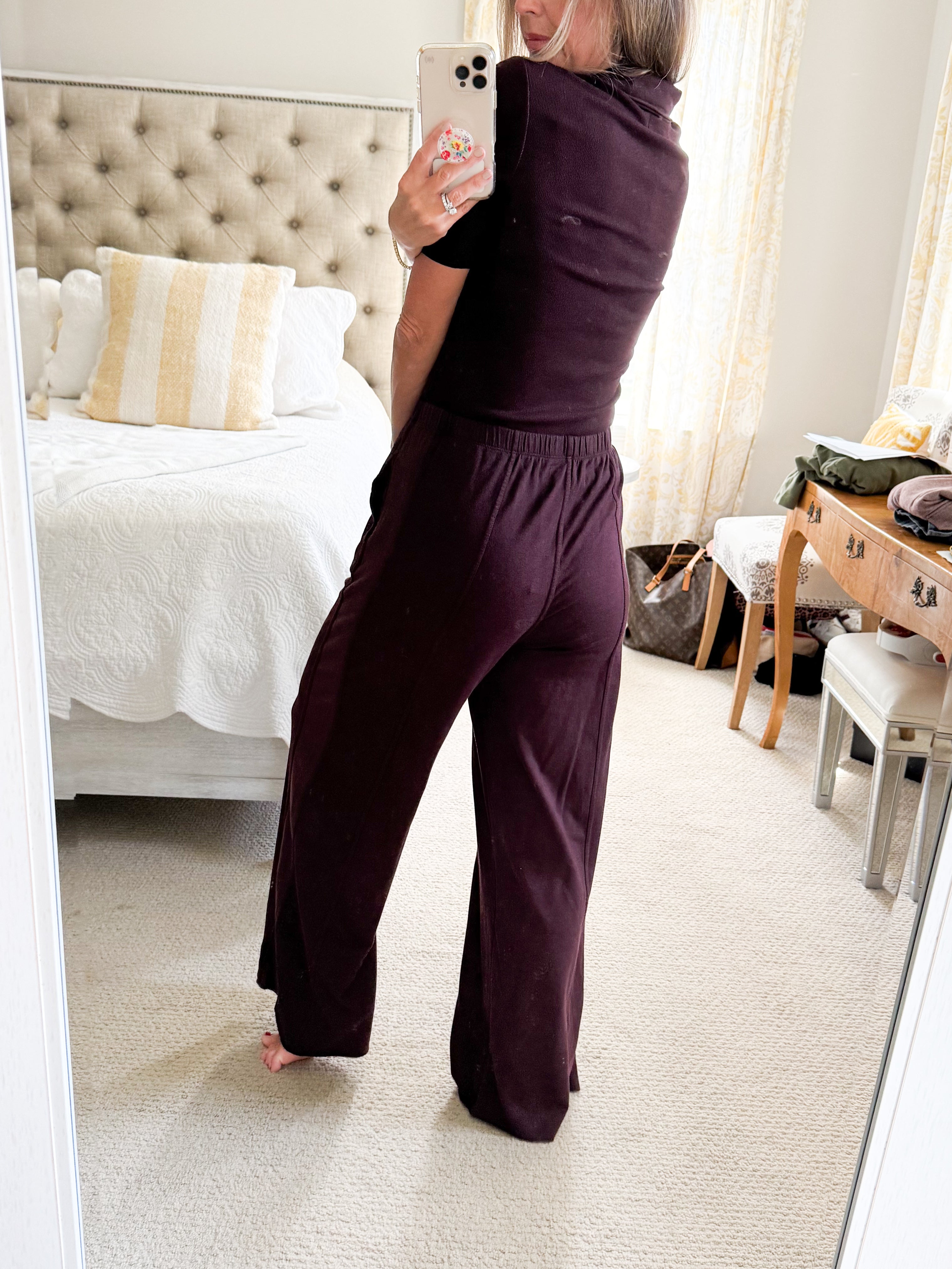 Mila Drawstring Weekend Pant- RUNS EASY-WINE