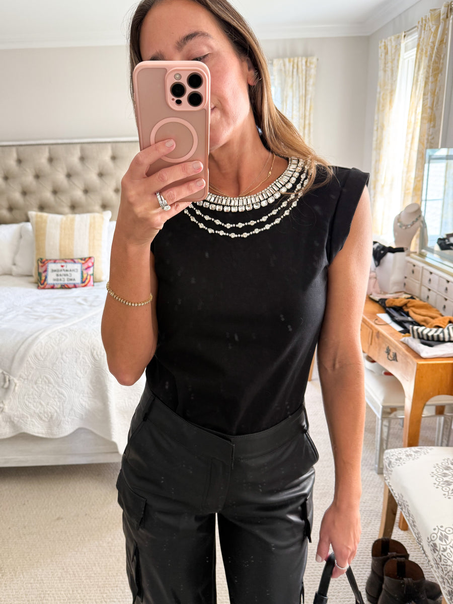 Elan Muscle Tee with Silver Statement