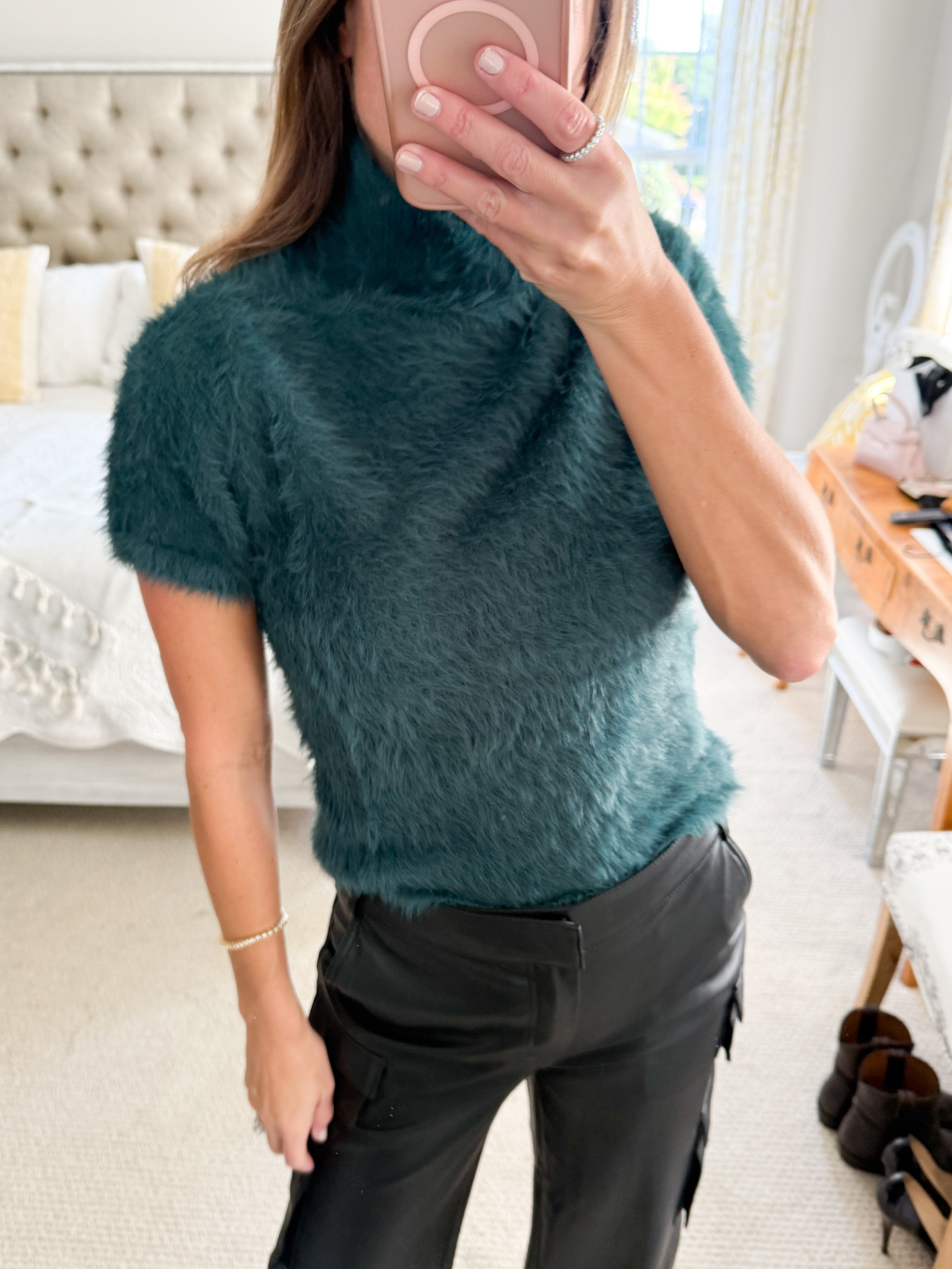 Elan Green Eyelash Sweater