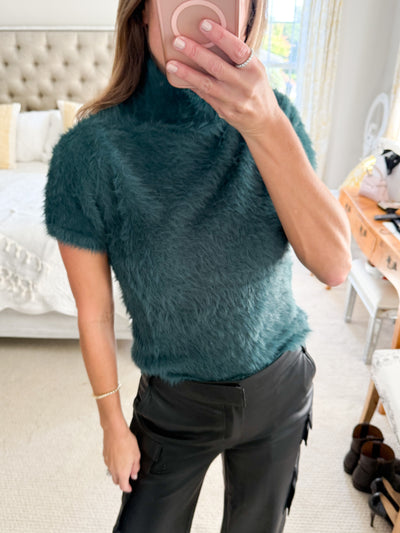Elan Green Eyelash Sweater