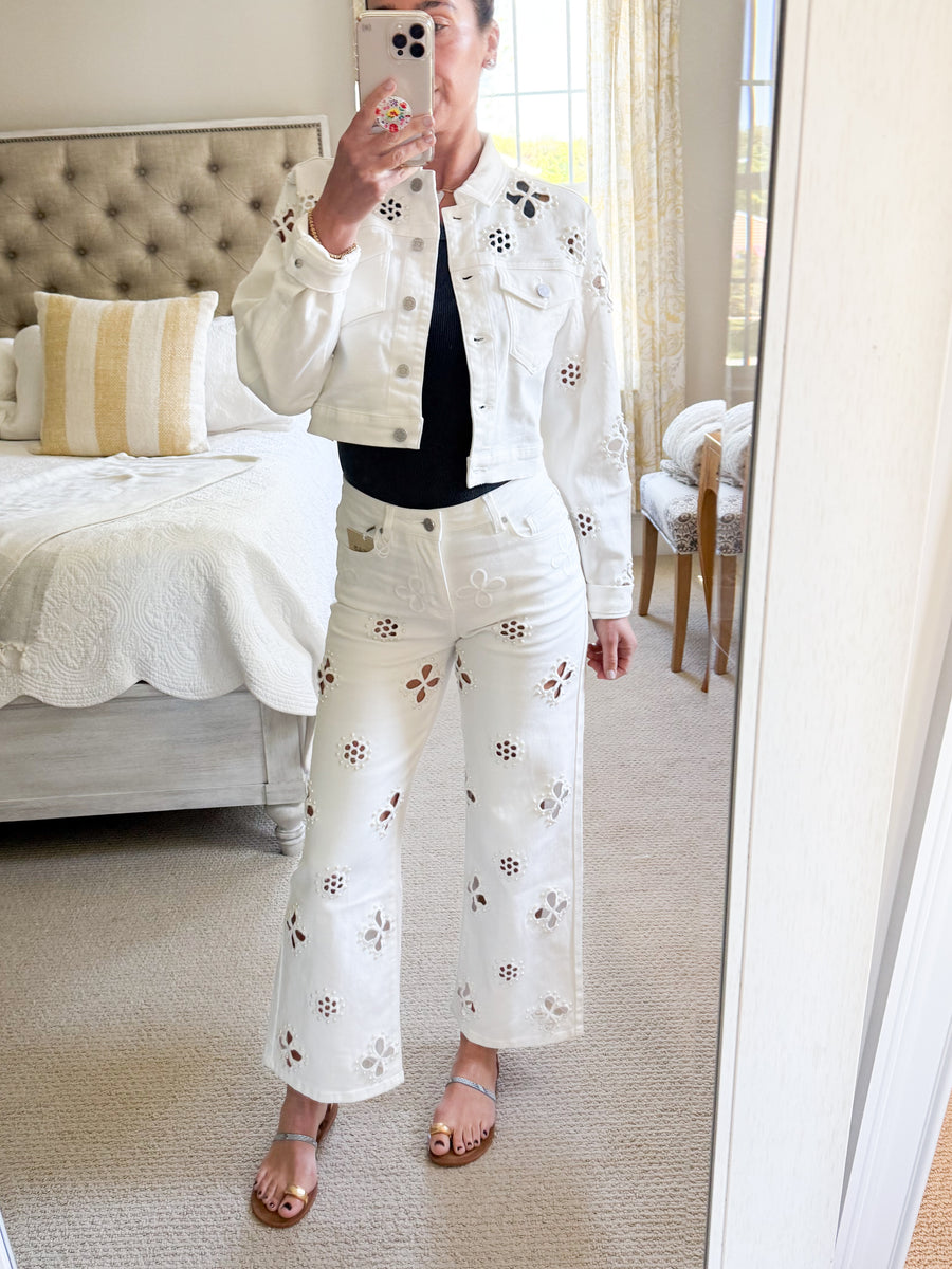 Bayeas Pearl Open Flower Denim