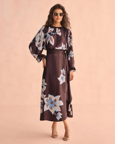 Omika Ayla Chocolate Floral Blouse