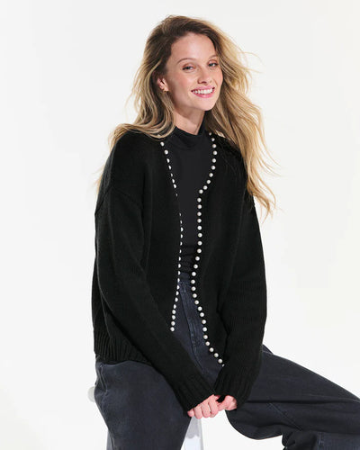 Emmie Cashblend Pearl Trimmed Cardigan- MED ONLY