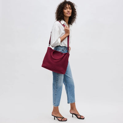 Burgandy Sol and Solene Medium Tote