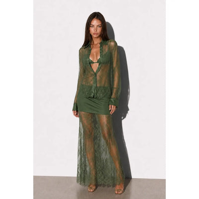 Skylar Rose Olive Lace Three Piece Set