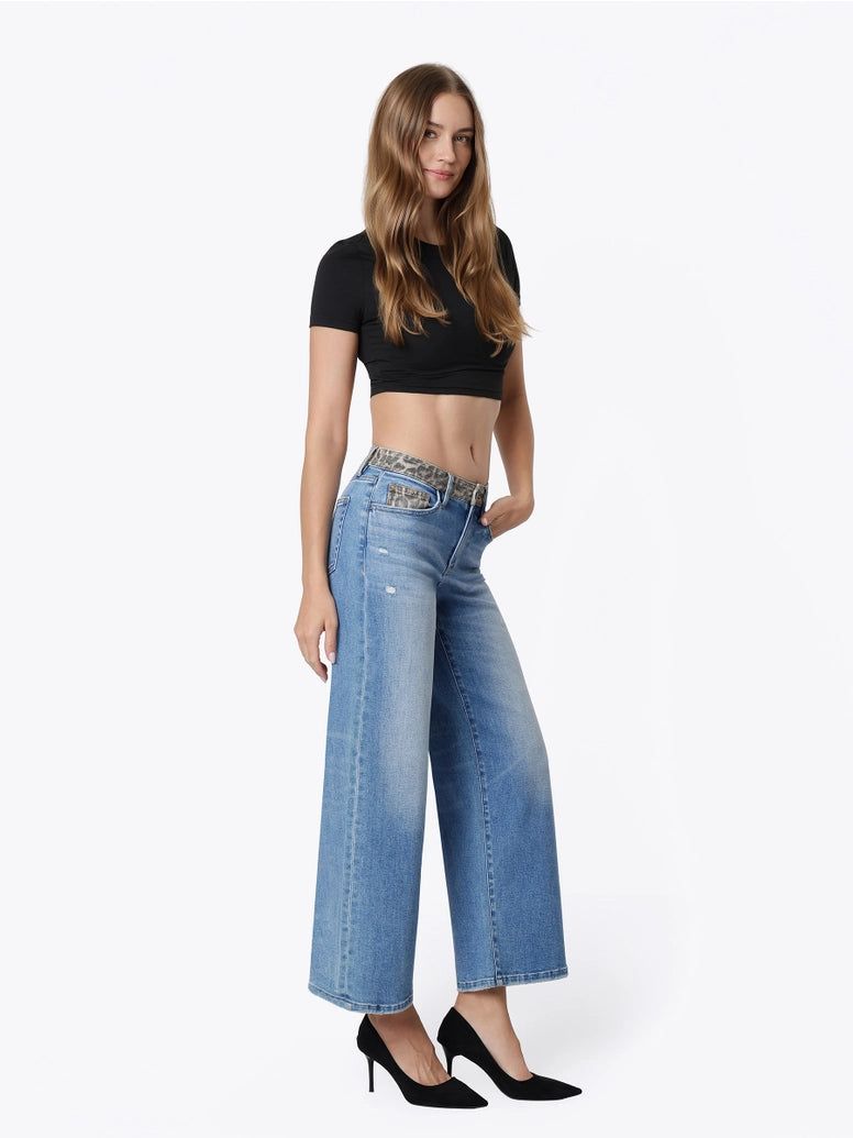 Vervet High Rise Leopard Waist Jeans