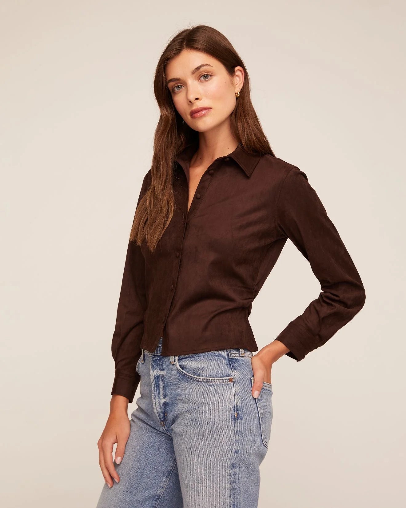Bella Dahl Fitted Suede Button Down
