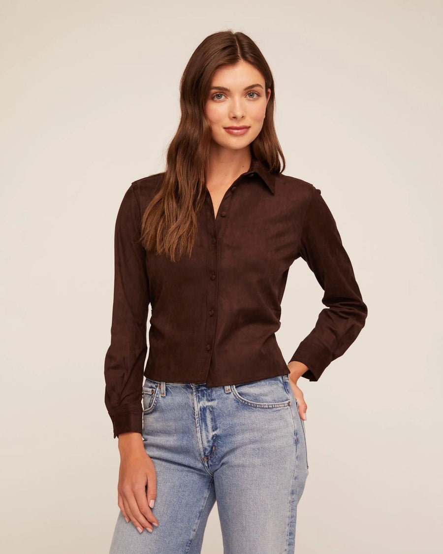 Bella Dahl Fitted Suede Button Down