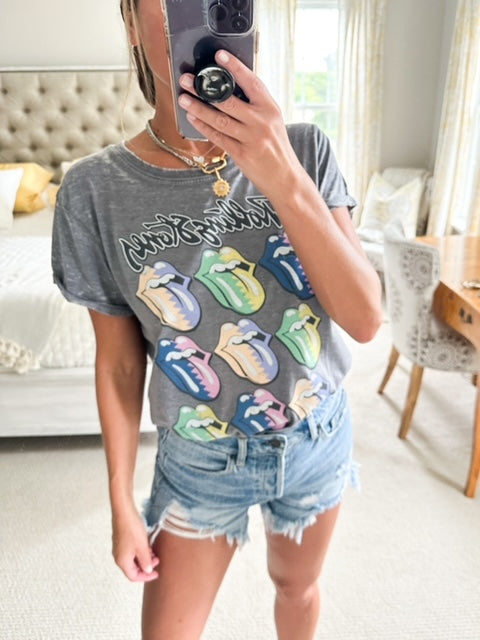 Recycled Karma Rolling Stones Burnout Tee