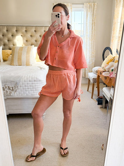 Z&L Orange Mesh Coverup Set