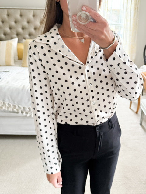 Astrid Polka Dot Blouse-SMALL ONLY