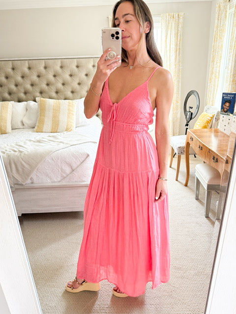Elan Tie Front Maxi Dress