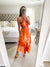 Farm Rio Orange Gradient Stripes Maxi Dress-SMALL ONLY