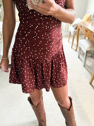 Saylor Polka Dot Drop Waist Mini-DEAL OF THE DAY